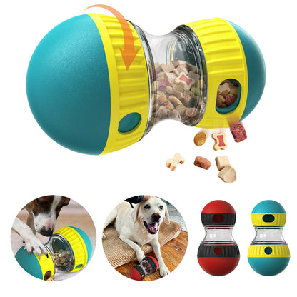 Kibble falling from the tumbler openings
